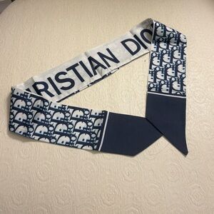 Dior Navy Blue and White Scarf